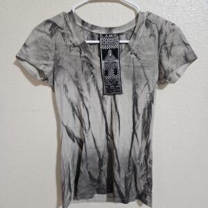 L.A.M.B. Gray Tie-Dye Women's Top